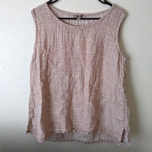 FLAX dusty pink linen tank top